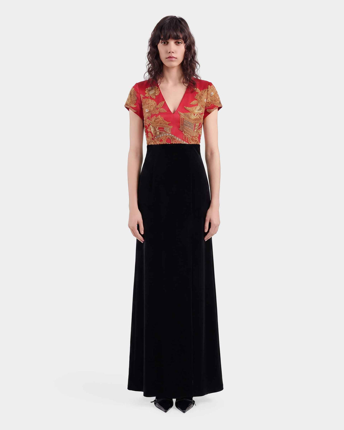 Customize:Chang'an Splendor Contrast Color Embroidered Gown