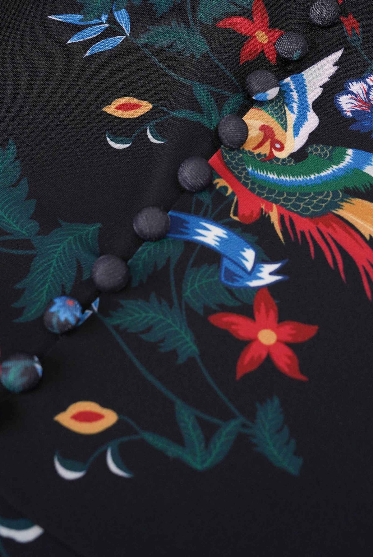 Phoenix Printed Midi Skirt with Flounce Hem