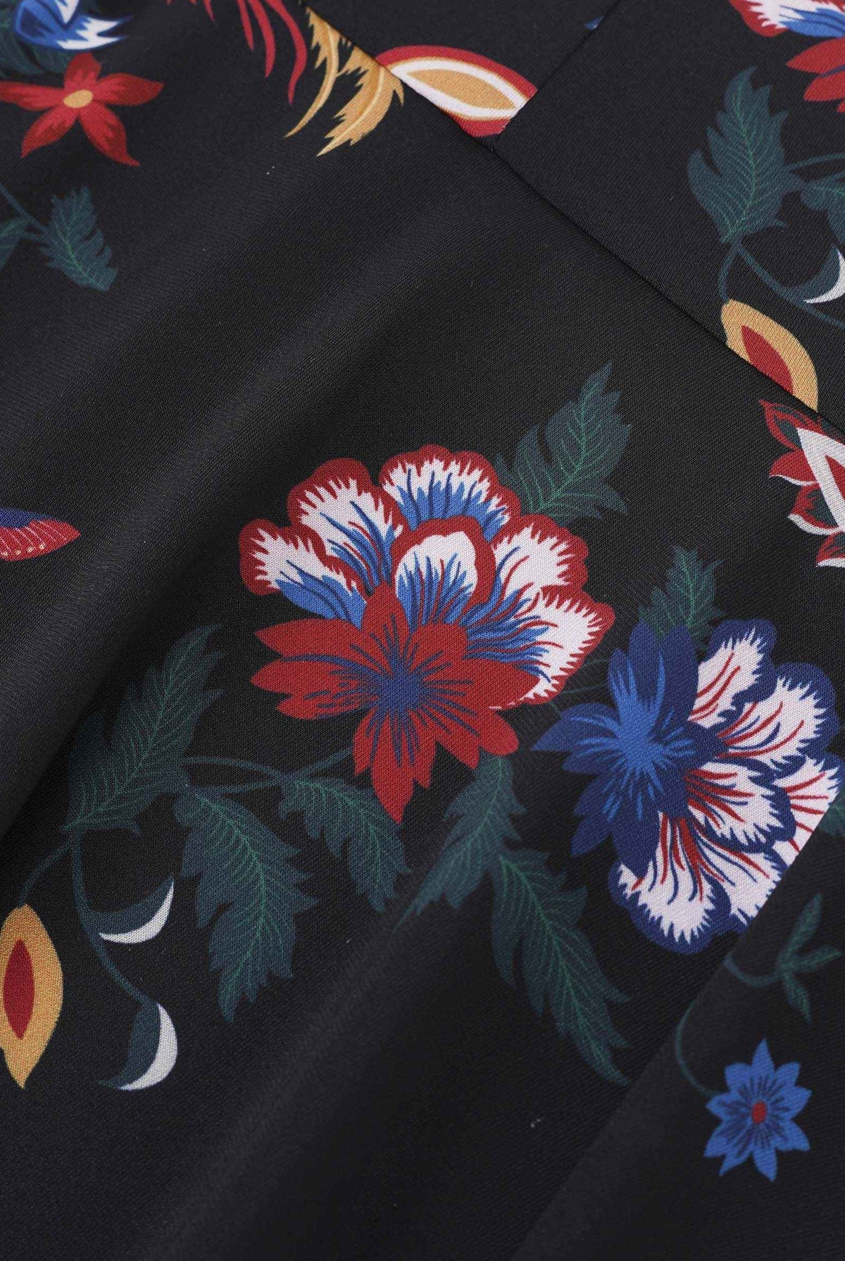 Phoenix Printed Midi Skirt with Flounce Hem