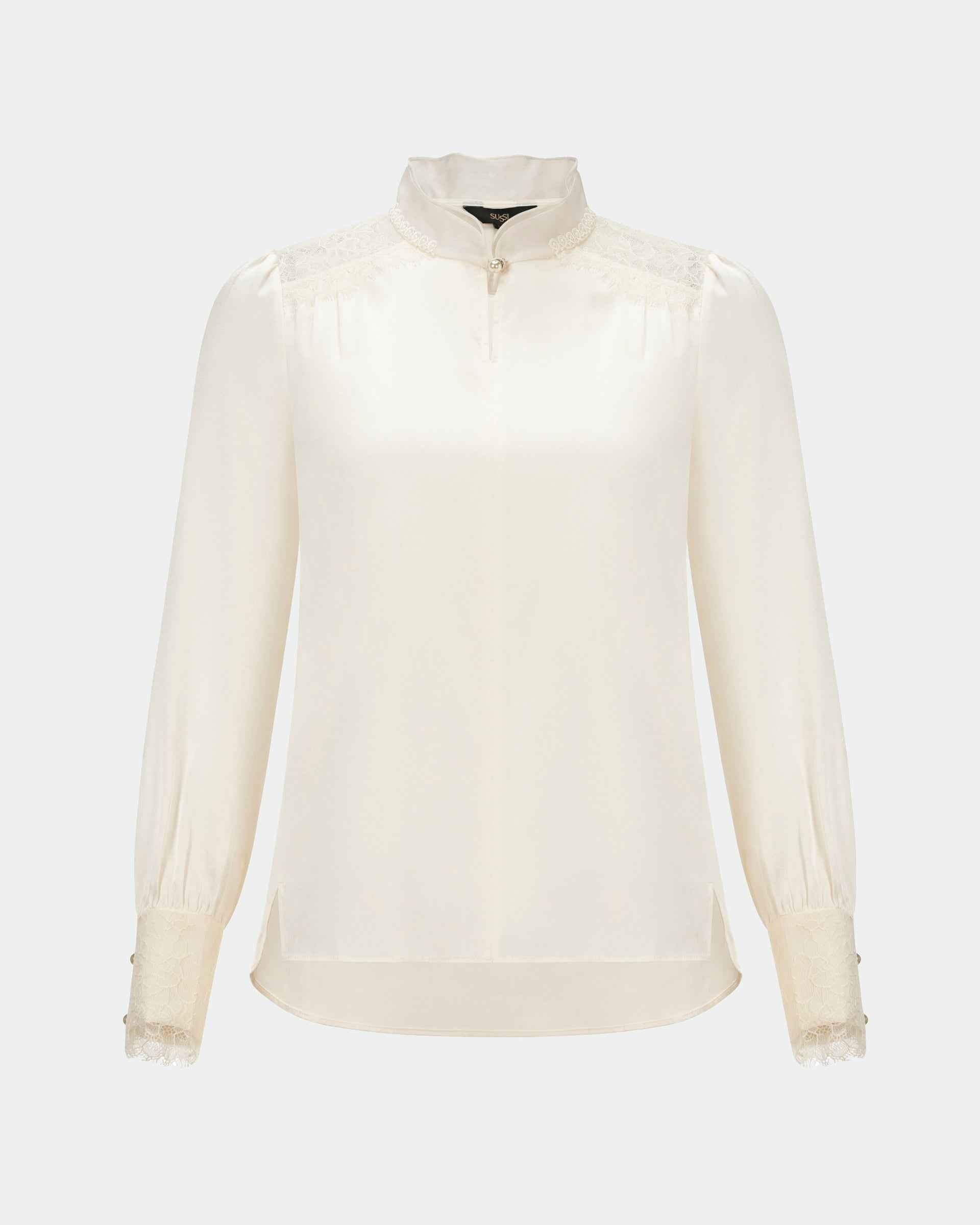 Lustre Satin Double-Layer Blouse