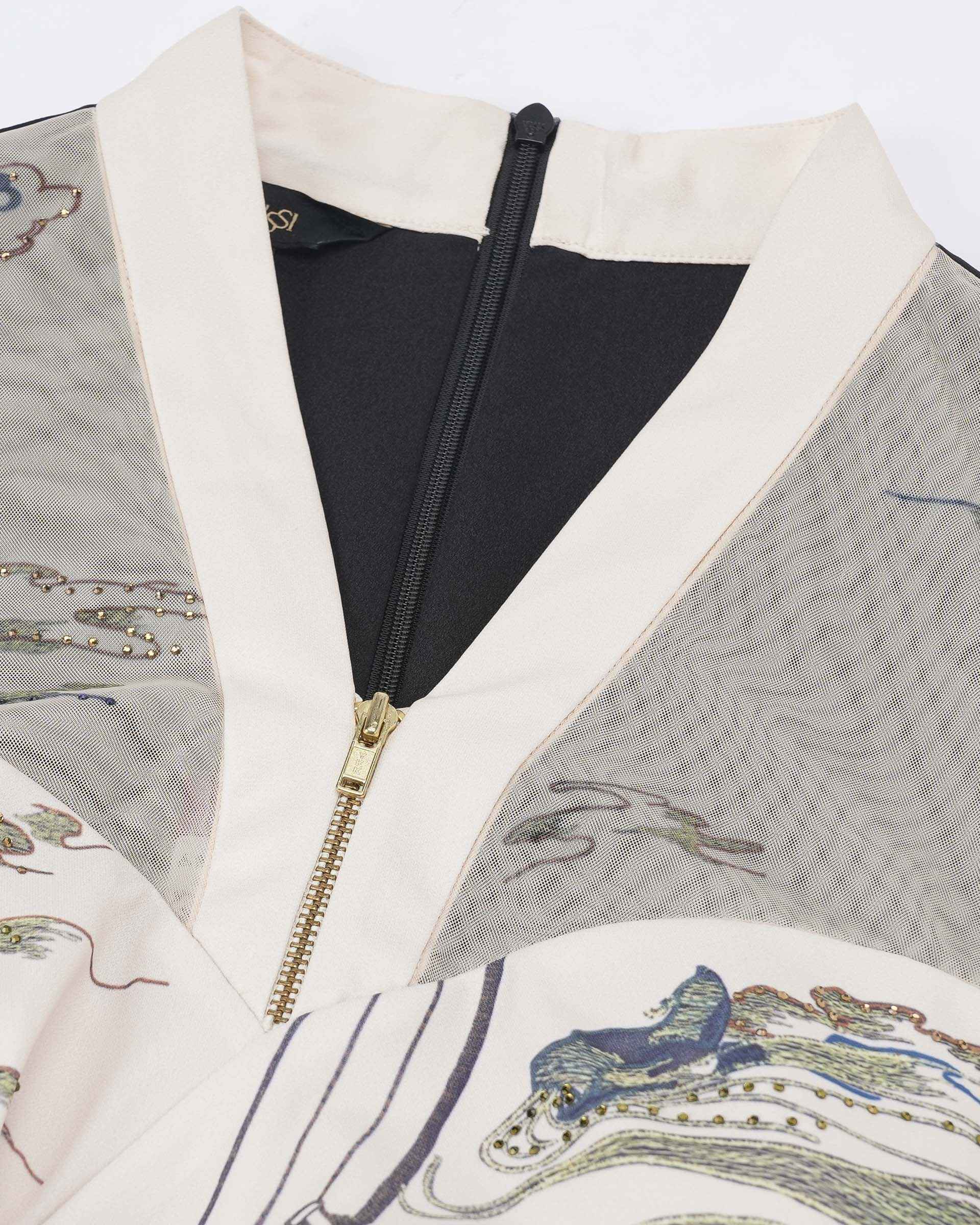 Riverscape Embroidered Midi Gown