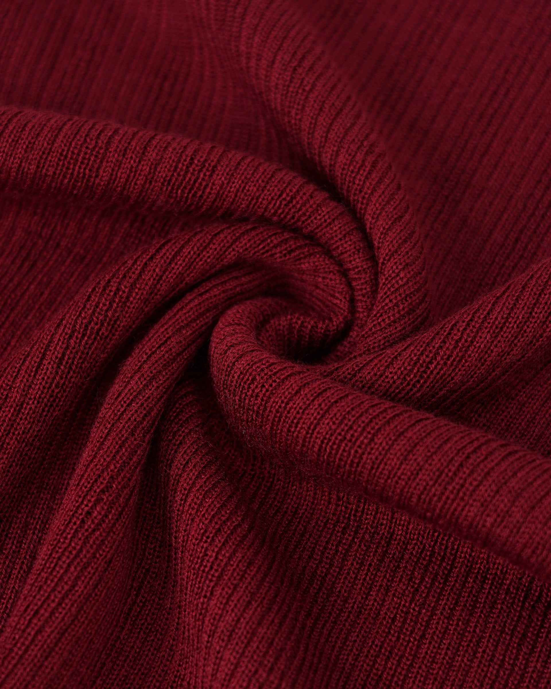 Burgundy Petal-Collared Knit Top