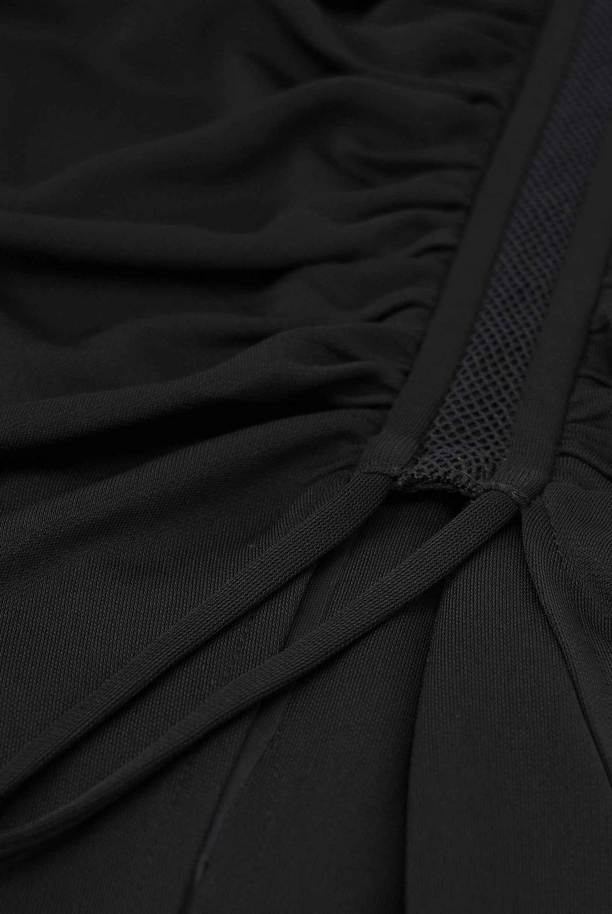 Black Ruched Midi Skirt