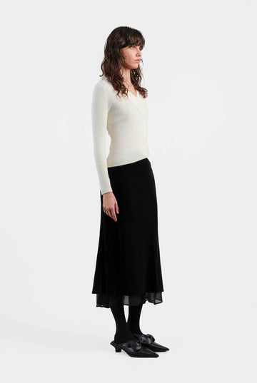 Ivory Draped Knit Top