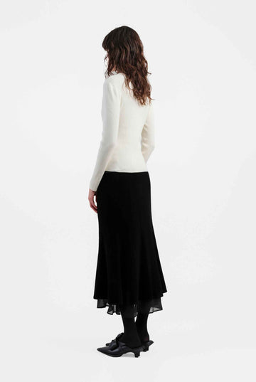 Ivory Draped Knit Top