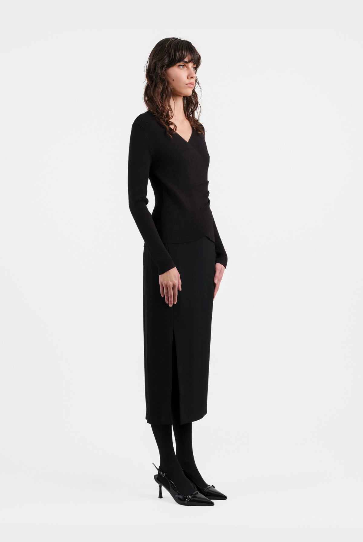 Black Tailored Pencil Skirt - Sussiland