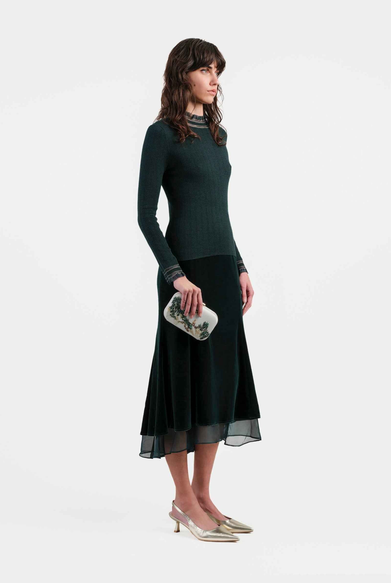 Velvet Midi Skirt