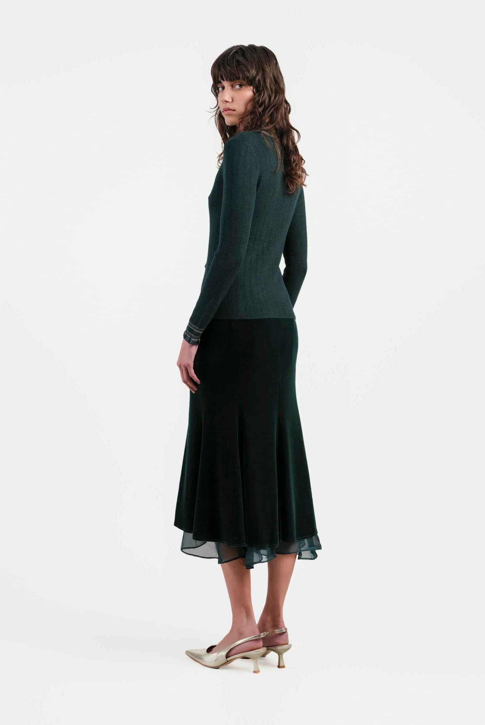 Velvet Midi Skirt