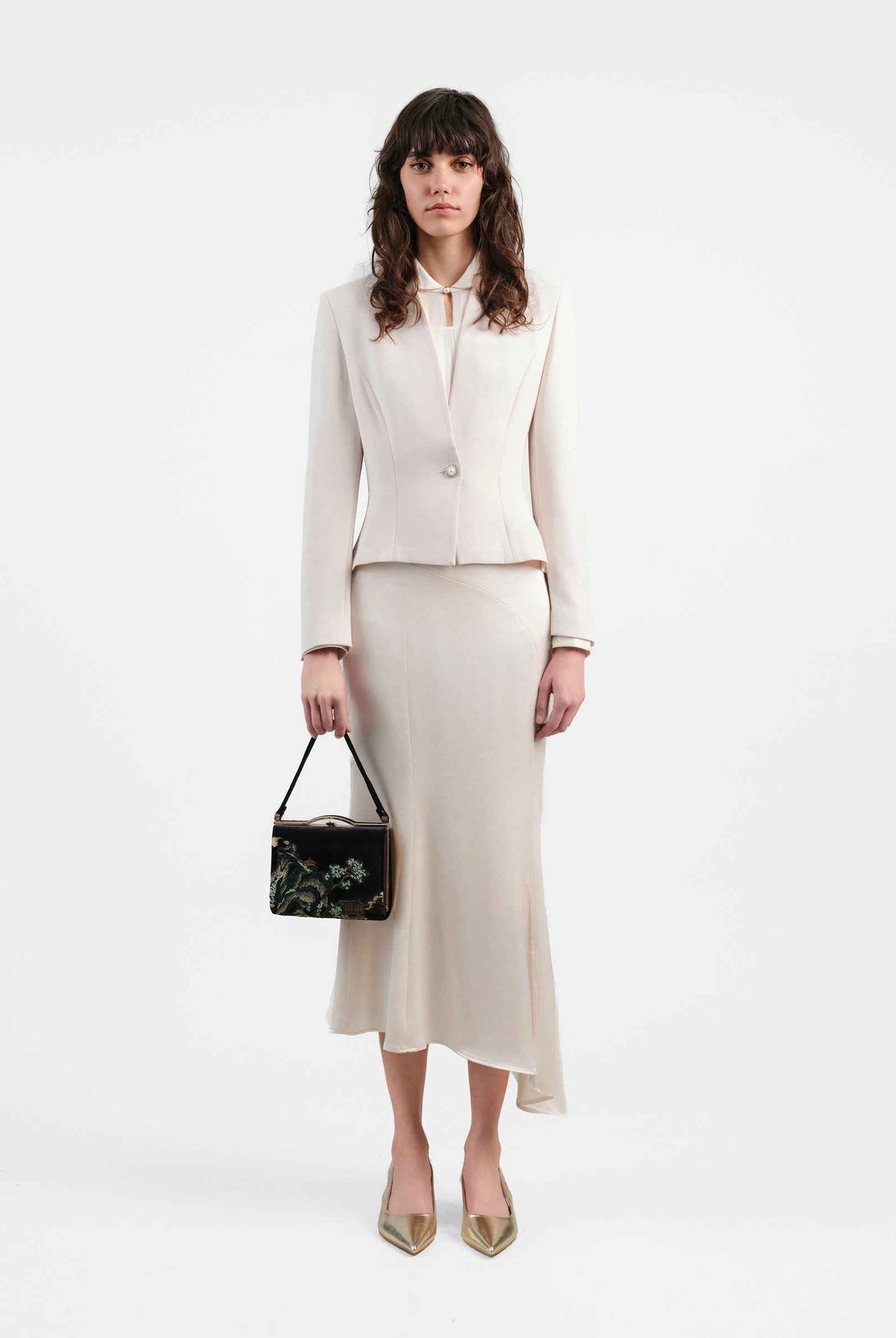 Single-Button Fitted Blazer