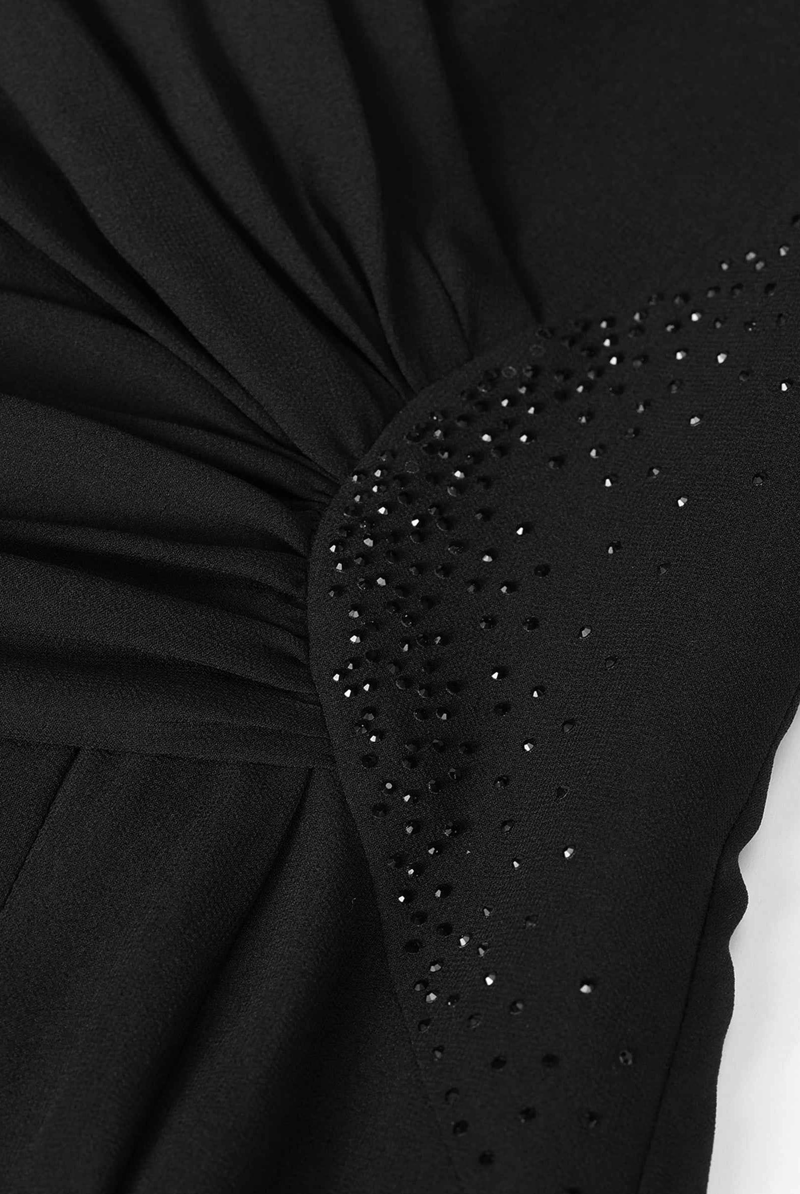 Artisan-Crafted Crystal-Embellished Cinch-Waist Dress