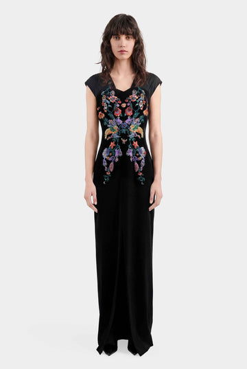 Customize : Phoenix Embroidered Gown with Pleated Shoulders