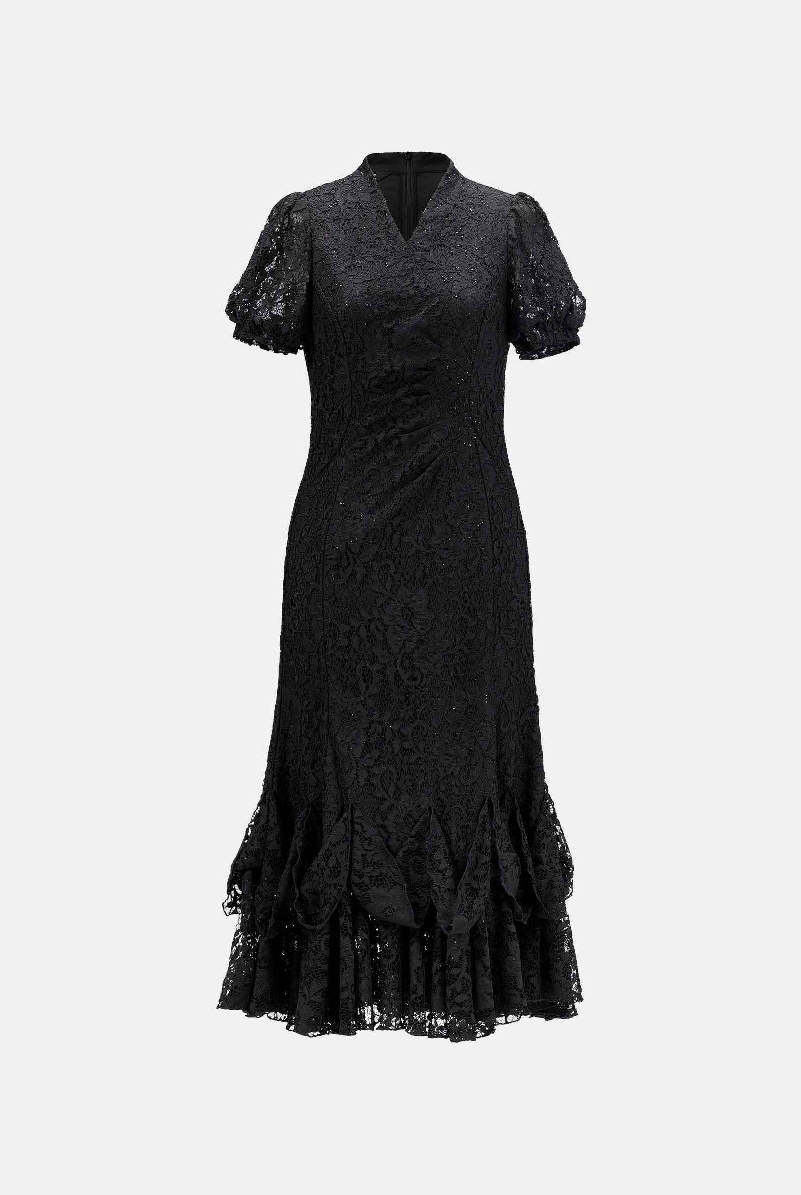 Elegant Lace Dress with Cinched Waist