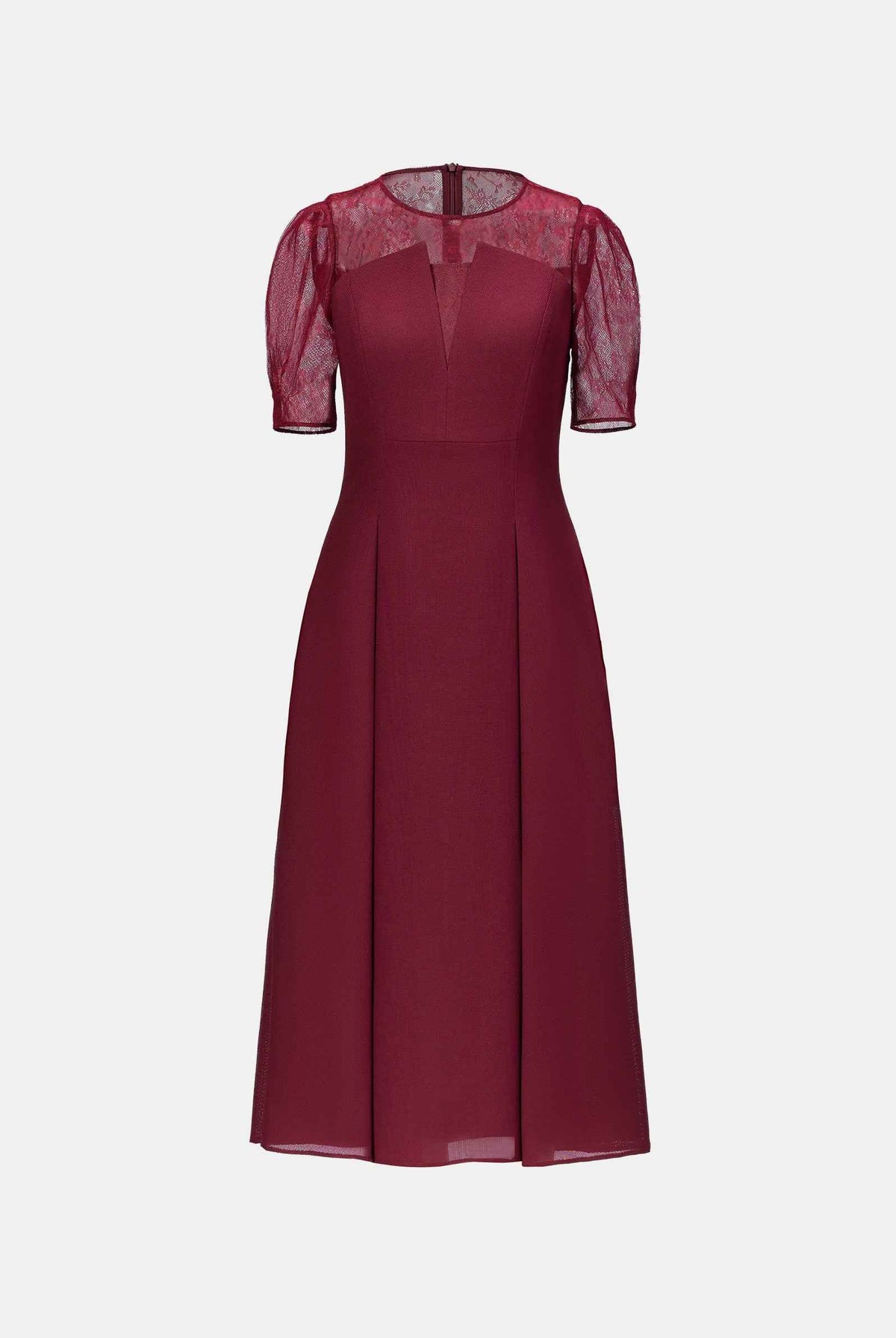 Festive Cinched-Waist Lace Party Dress