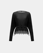 Chic Oversized Lace Blouse