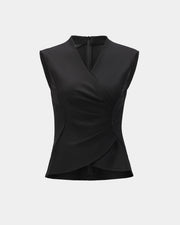 Sophisticated Sleeveless Cinched-Waist Blouse