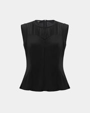 Sophisticated Sleeveless Waist-Defining Blouse
