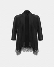 Elegant Shawl-Collar Lace Coat