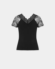 Floral Trim Knit Top