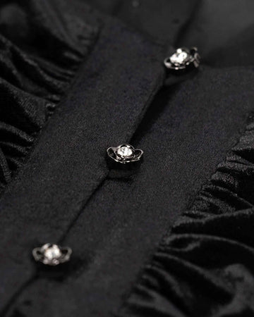 Lustrous-Onyx Velvet Top