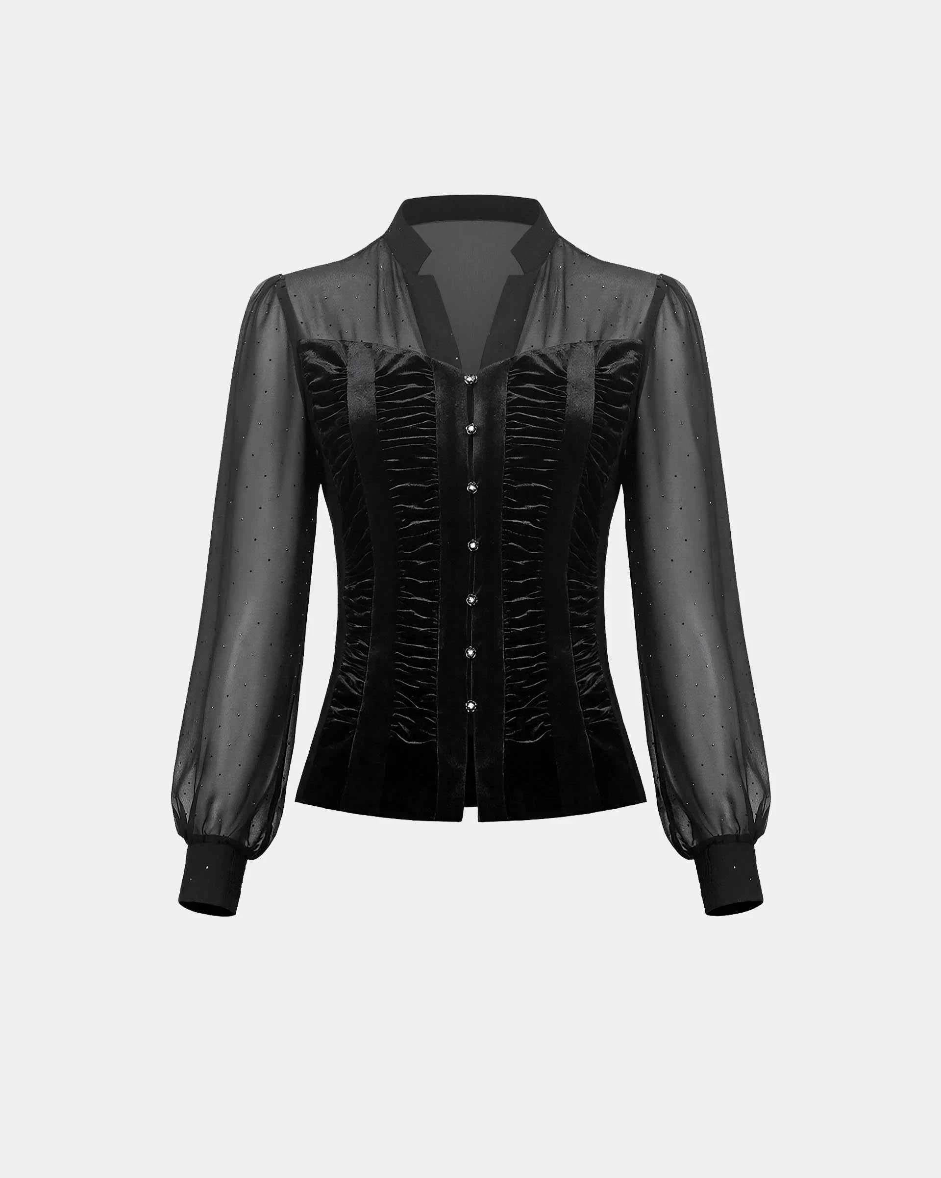Lustrous-Onyx Velvet Top
