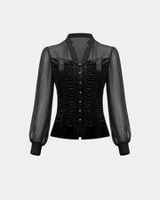 Lustrous-Onyx Velvet Top