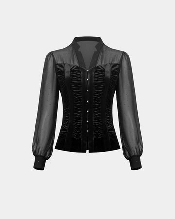 Lustrous-Onyx Velvet Top
