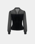 Lustrous-Onyx Velvet Top