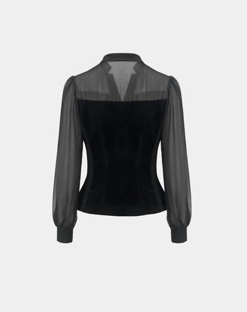 Lustrous-Onyx Velvet Top
