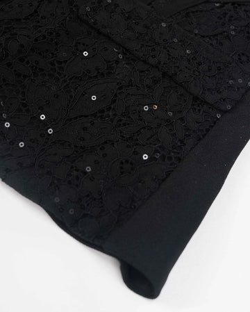 Sequined V-Neck Lace Top
