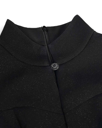 Mandarin-Collar Sleeveless Dress