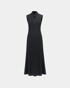 Mandarin-Collar Sleeveless Dress