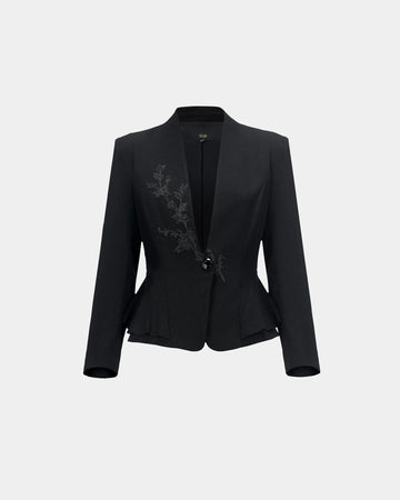 Plum-Shadow Embroidered Jacket