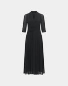 Floral-Brooch Mesh Dress
