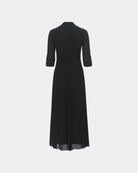 Floral-Brooch Mesh Dress