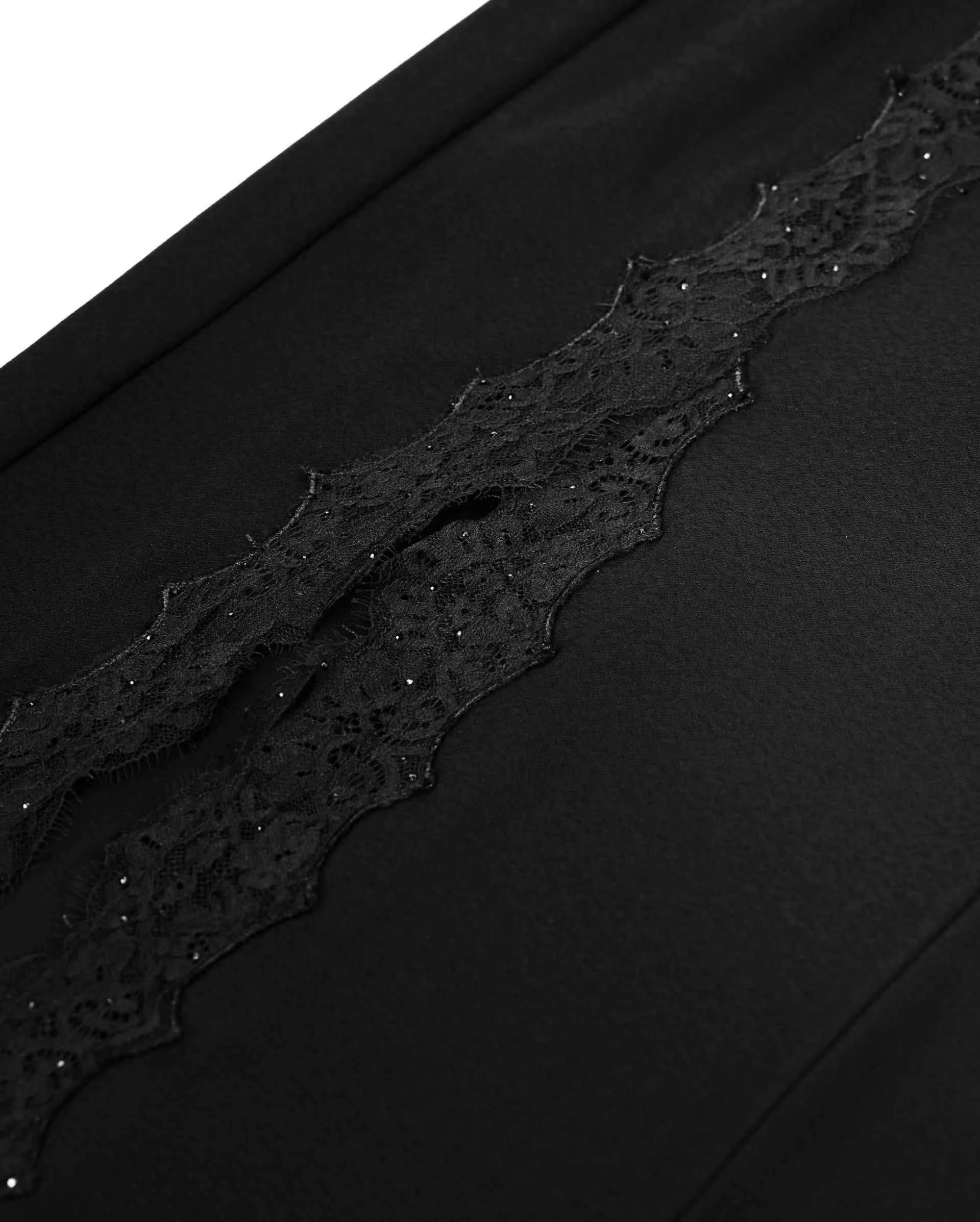 Lace-Slit Knit Dress