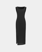 Lace-Slit Knit Dress