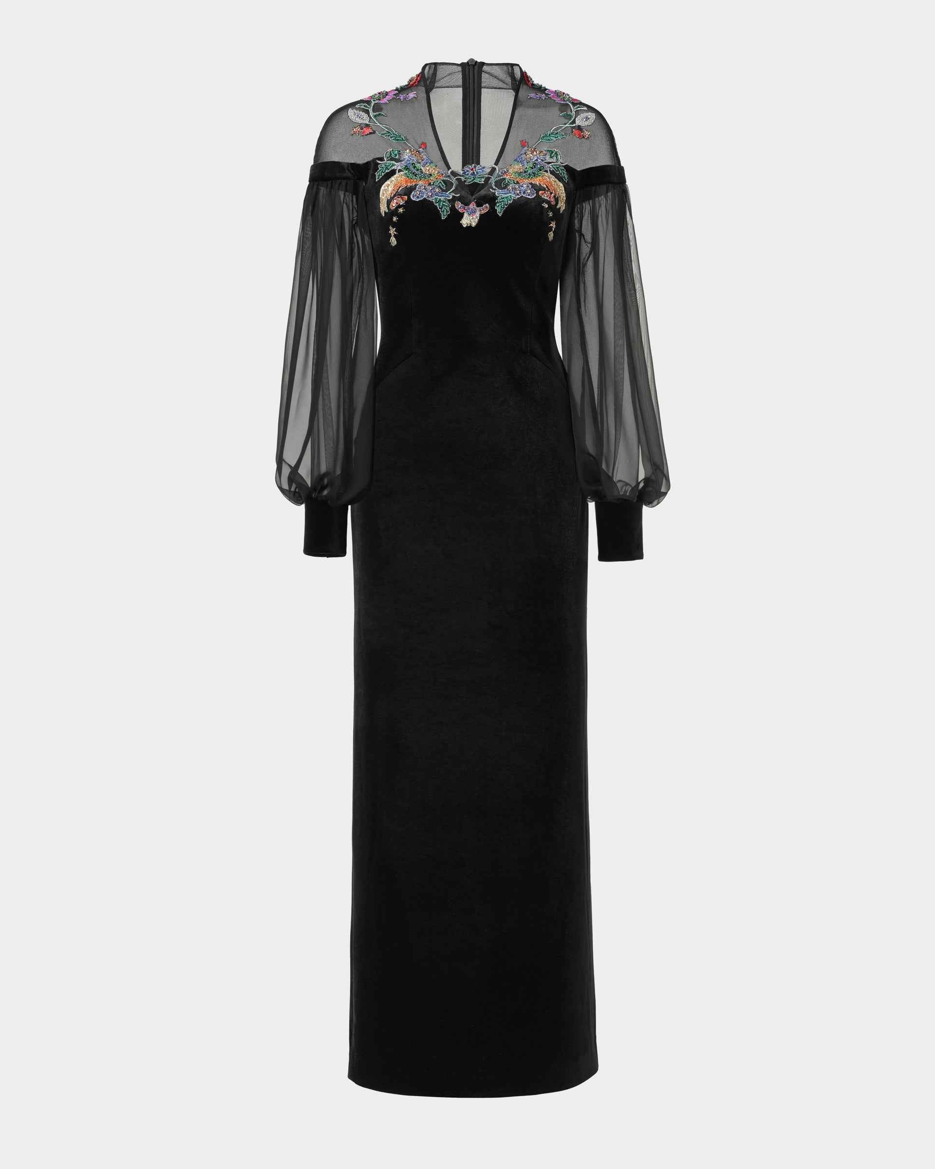 embroidered sheath dress Adrianna Papell Border Embroidery Sheath Dress - Black/Ivory