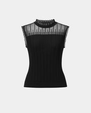 Lace Trim Knit Top
