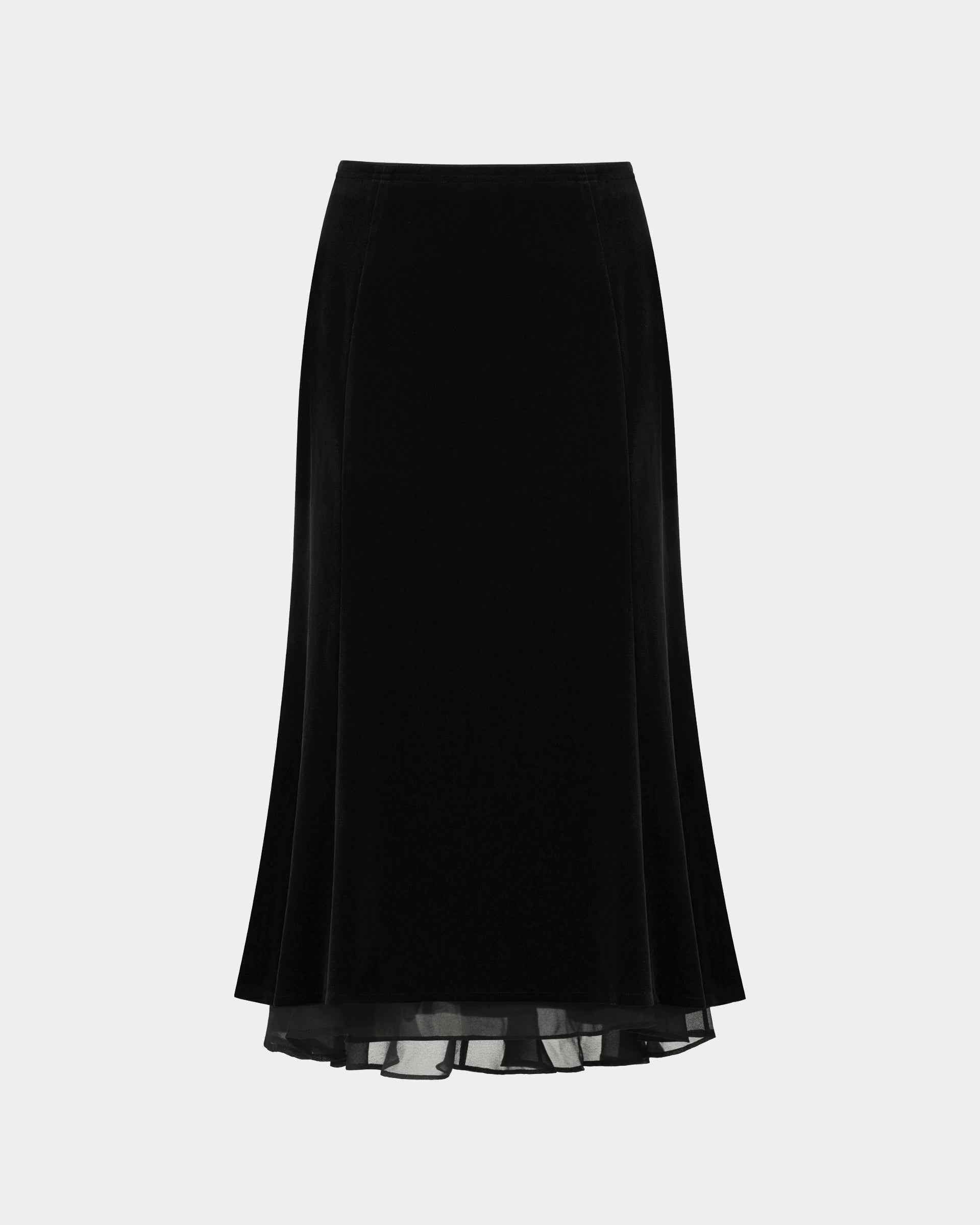 Silk-Blend Midi Skirt