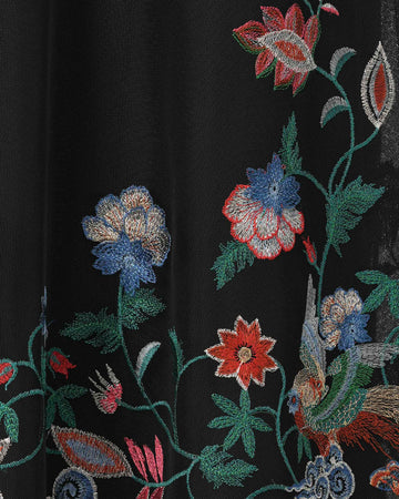 Phoenix Embroidered Midi Skirt with Lace Trim - Sussiland