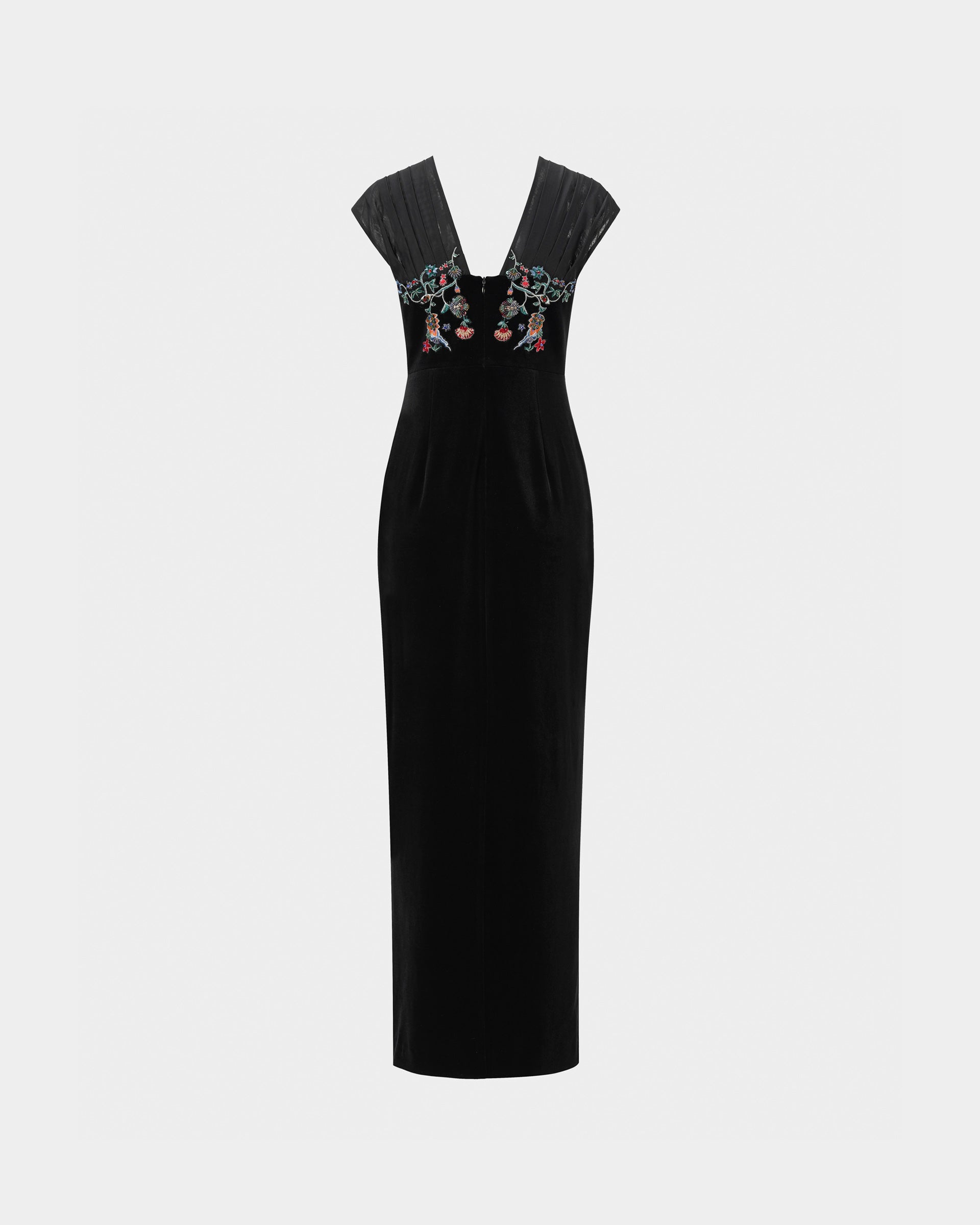 Phoenix Embroidered Gown with Pleated Shoulders - Sussiland