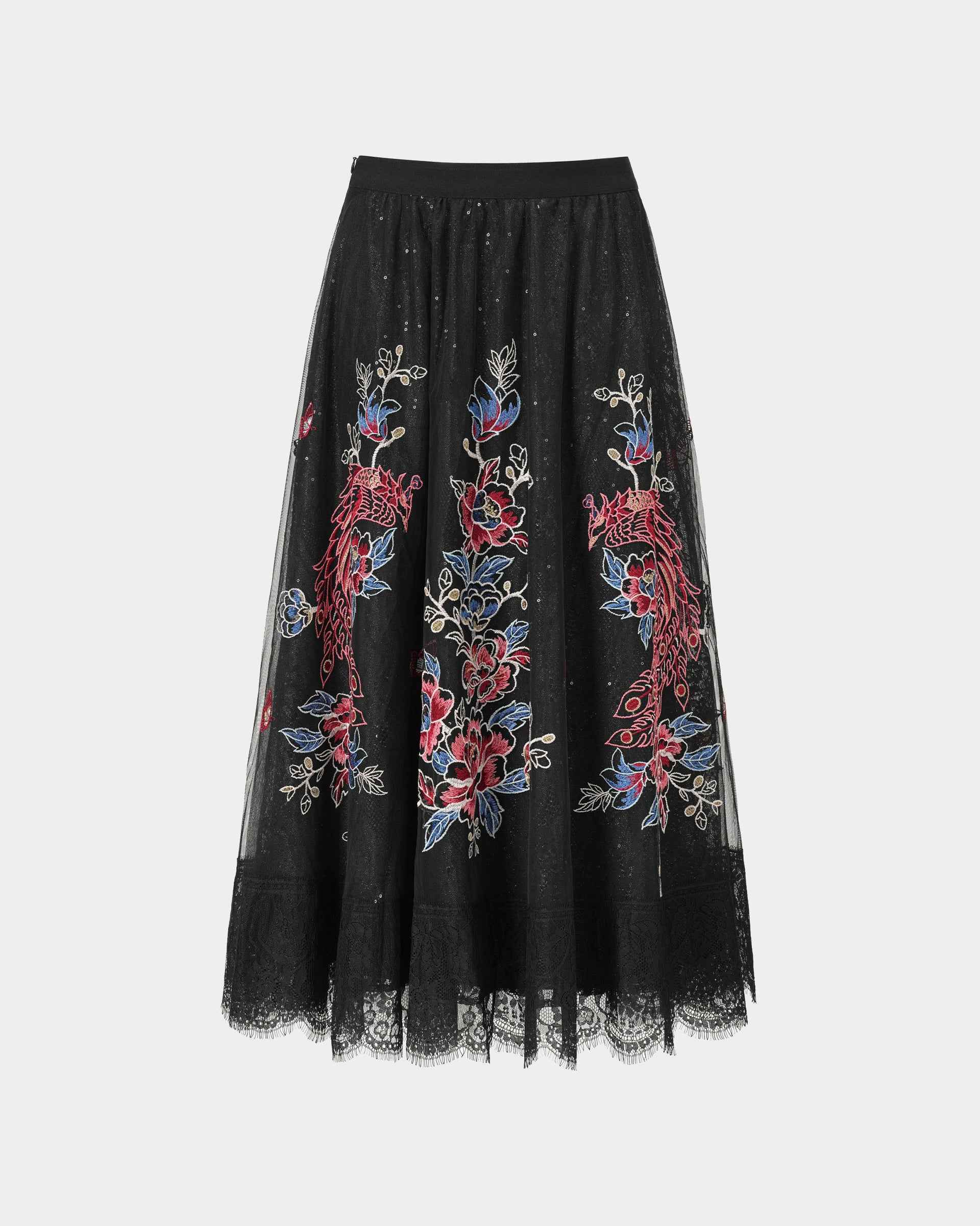 Phoenix Embroidered Skirt