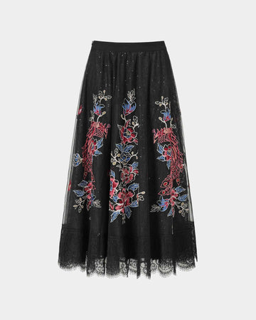 Phoenix Embroidered Skirt
