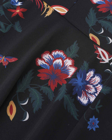 Phoenix Printed Midi Skirt with Flounce Hem