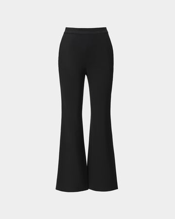 Black Flared Cropped Trousers - Sussiland