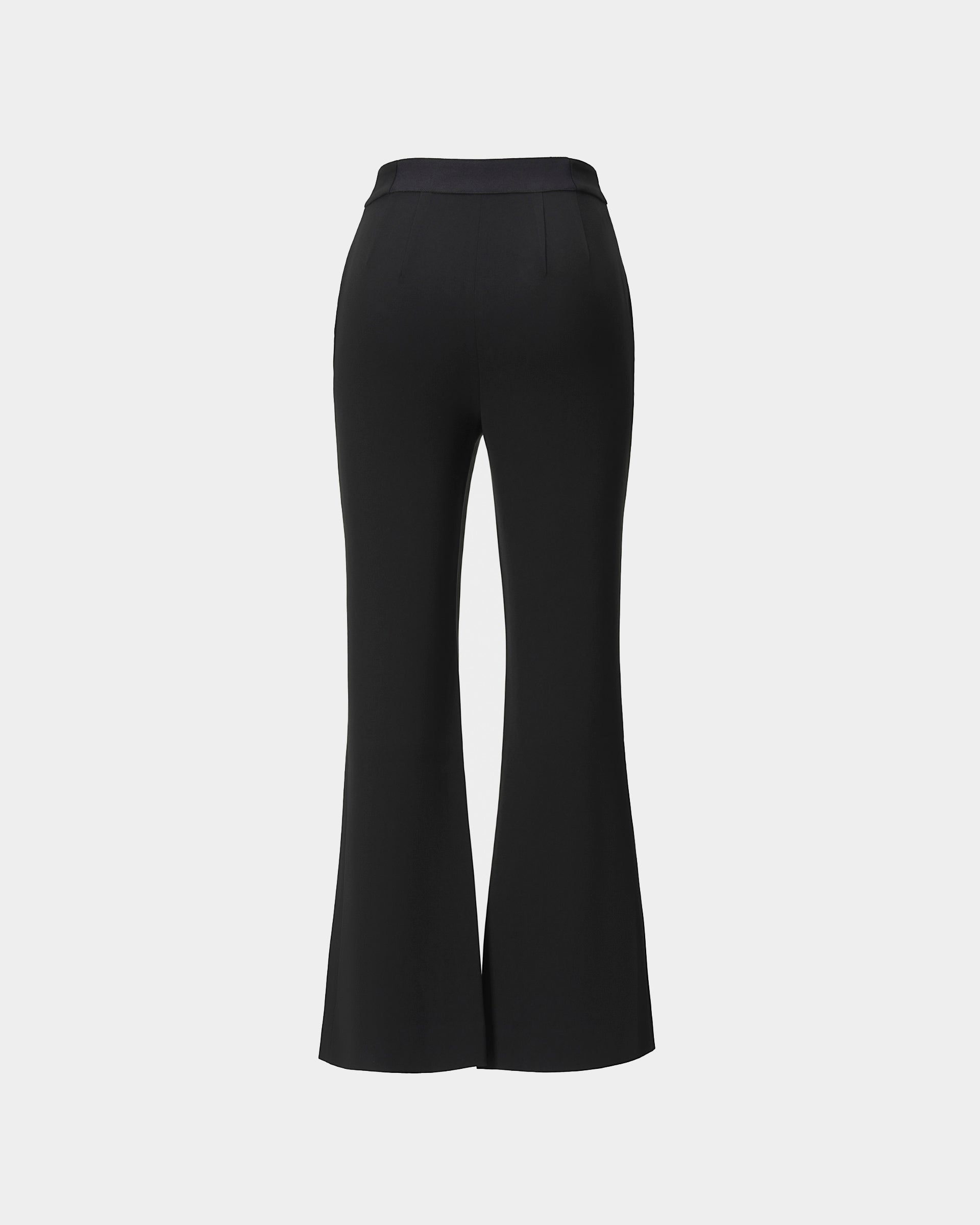 Black Flared Cropped Trousers - Sussiland