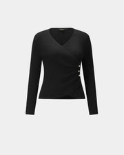 Noir Wrap-Around Knit Top
