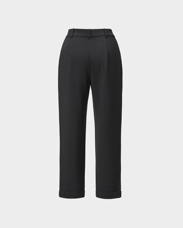 Navy Cropped Tapered Trousers - Sussiland