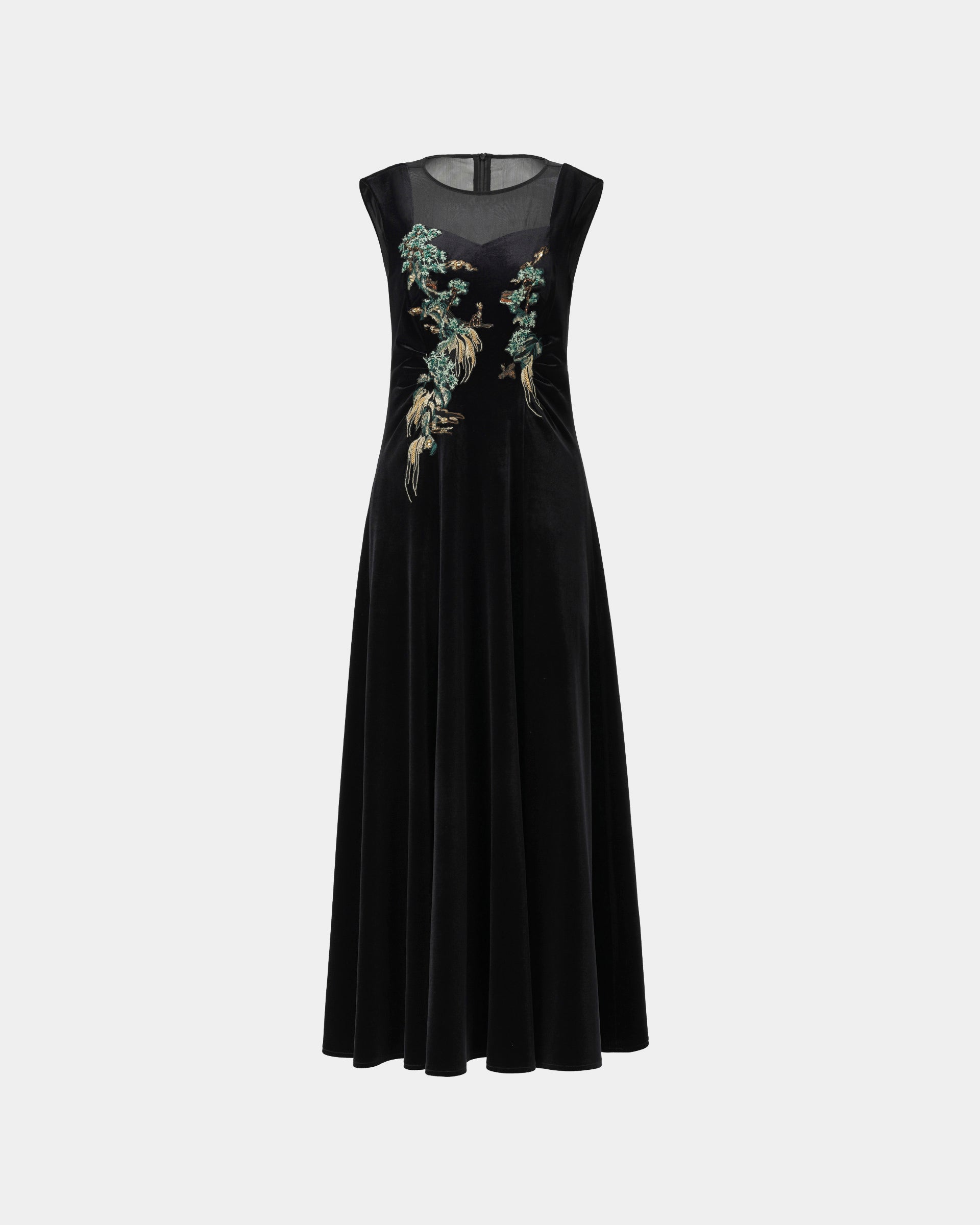 Riverscape Embroidered Cinched-Waist Dress - Sussiland