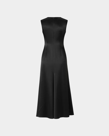 Black Textured Midi Dress - Sussiland